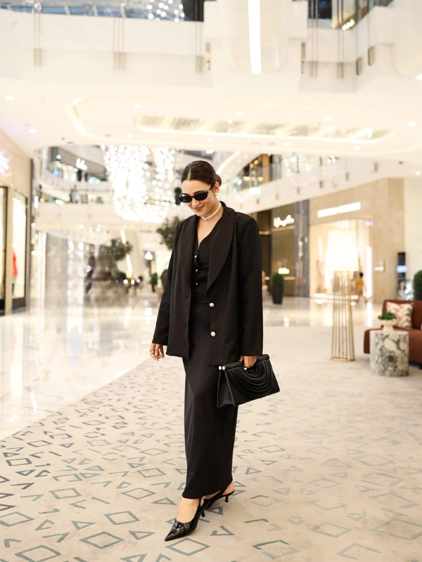 Relaxed Blazer and Column Skirt