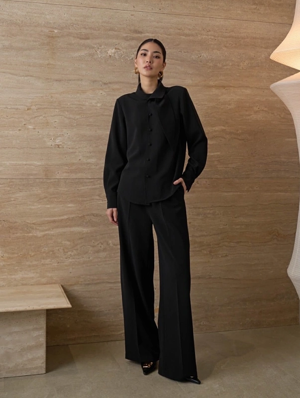 Silk Button Down and Fluid Trousers