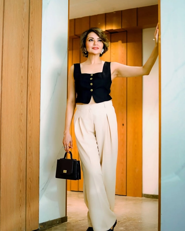 Buttoned Vest and Pleated Trousers
