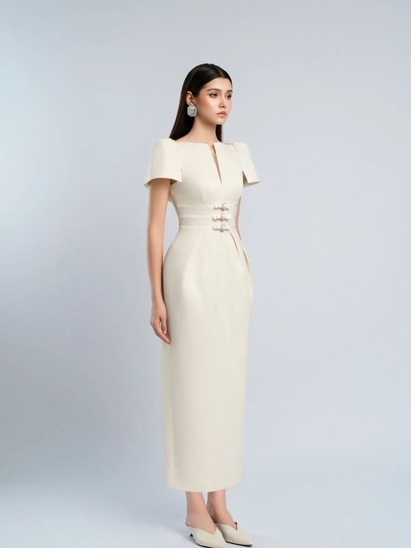 Sculptural Ivory Midi