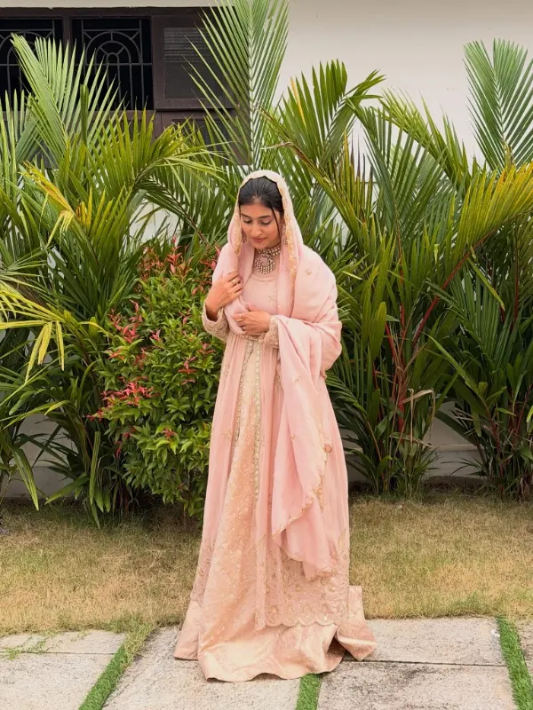 Blush Pink Embellished Poshak