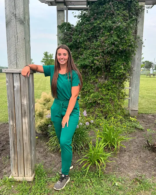 Green Scrub Set With Running Shoes