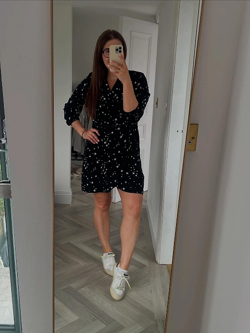Star Pattern Wrap Dress