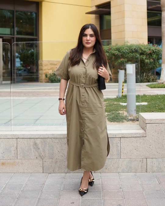 Olive Utility Shirt Dress