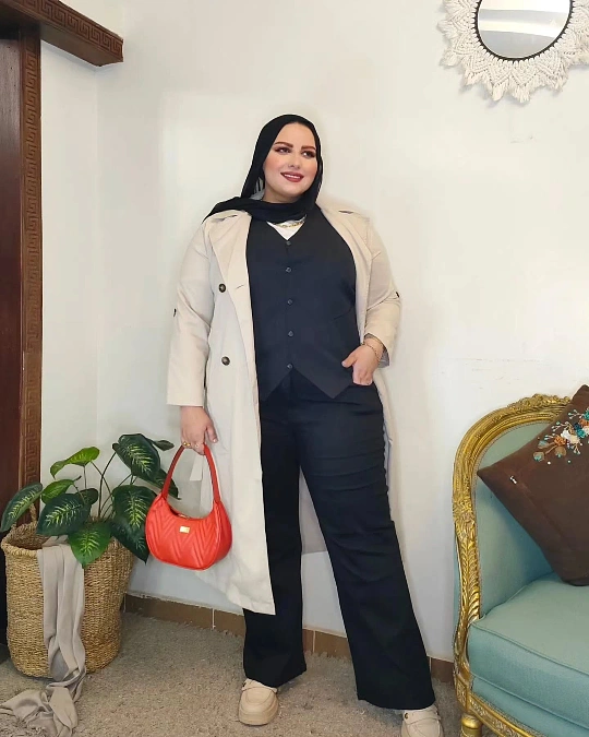 Black Suiting and Beige Trench
