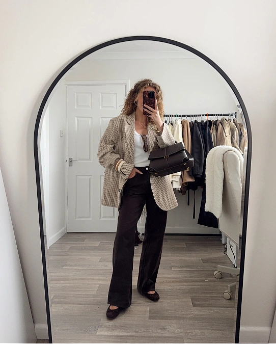 Checked Blazer and Chocolate Trousers