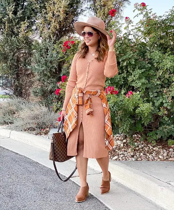 Terracotta Ribbed Knit Dress