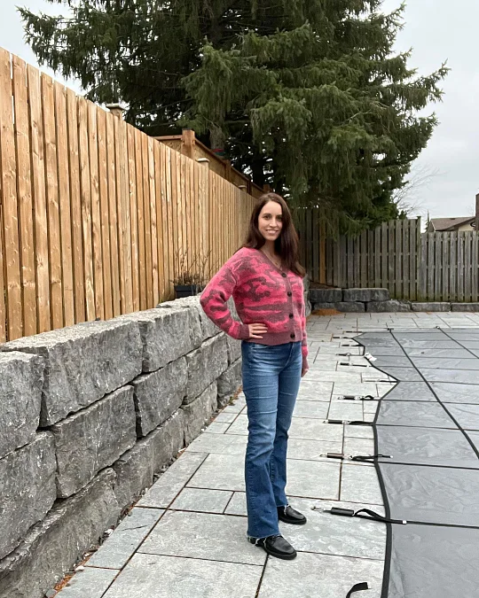 Pink Cardigan and Flared Jeans