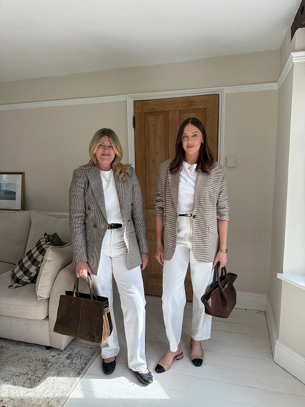 Checked Blazers and White Trousers
