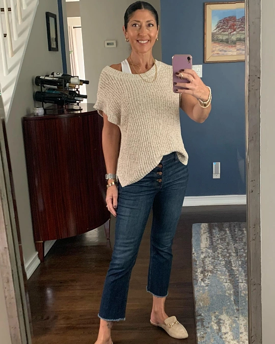 Soft Knit and Cropped Denim