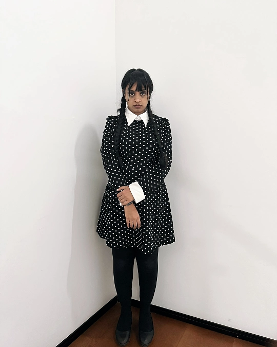 Wednesday Addams Polka-Dot Dress