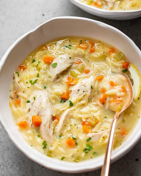 Lemon Chicken Orzo Soup